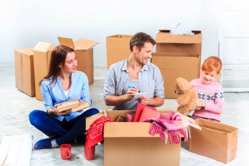 Loaded moving van with items secured for safe transport