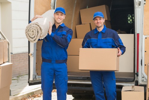 Moving boxes and furniture ready for a man with a van service in Ickenham
