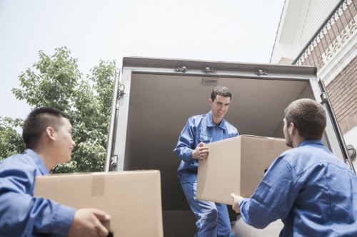 Securely packed moving van with safety-focused loading