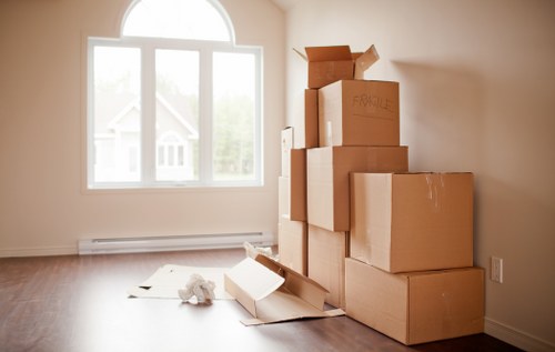 Securely packed items inside a moving van for safe transport