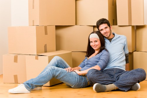 Local moving van with furniture ready for transport