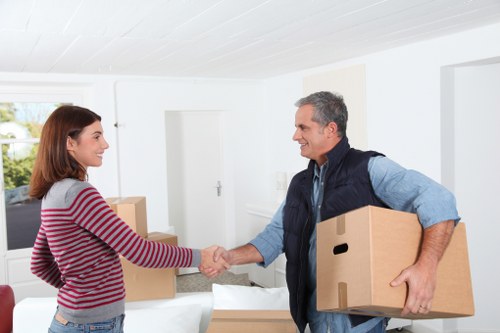 Commercial moving van loaded for office removals in Ickenham