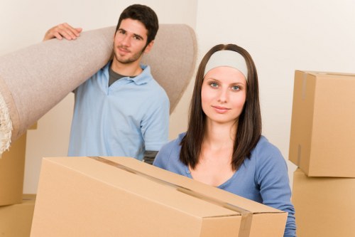 Careful loading of boxes and furniture into a van