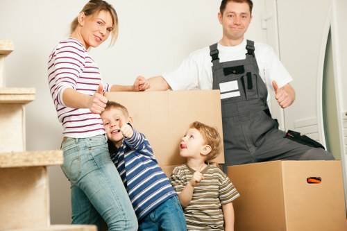 Furniture and boxes being handled carefully during an Ickenham move