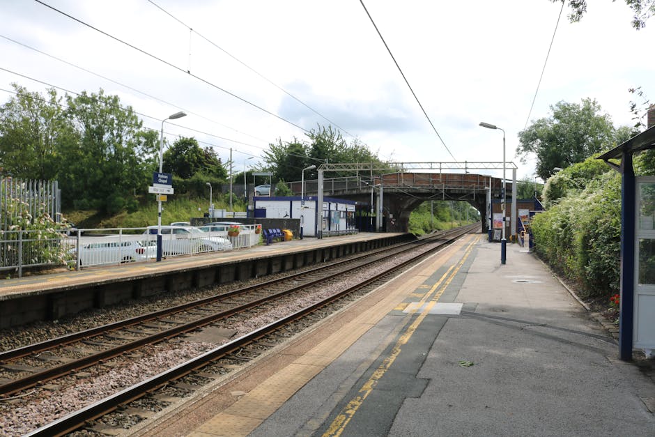 The image depicts the platform area of Hammersmith London underground station during daytime, with the station's signage visible on the left side. The platform has a few passengers, including a woman in a brown coat walking toward the exit, and is equipped with accessibility features like tactile paving along the edge for safety. The station's curved, transparent roof allows natural light to illuminate the space, and the surroundings include tiled walls, overhead lighting, and various informational signs. There are multiple train tracks running through the platform, with some visible trains in the background, indicating active service. The station interface features directional signs, including an overhead sign indicating the way out towards Talgarth Road and bus links, showcasing the station's role as a transportation hub. As part of a house removal or relocation process, [COMPANY_NAME] might use such a station environment for transporting furniture or boxes during a professional moving service, reflecting the logistics involved in home relocations in London.